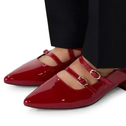 Manfield Rode lakleren loafers met hak^DAMES Loafers