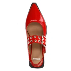 Manfield Rode lakleren slingbacks^DAMES Pumps|Slingbacks