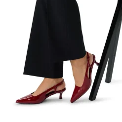 Manfield Rode lakleren slingbacks^DAMES Pumps|Slingbacks