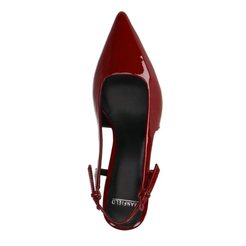 Manfield Rode lakleren slingbacks^DAMES Pumps|Slingbacks