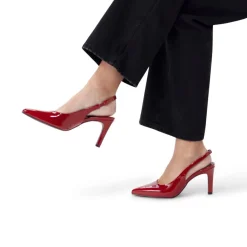 Manfield Rode lakleren slingbacks^DAMES Pumps|Slingbacks