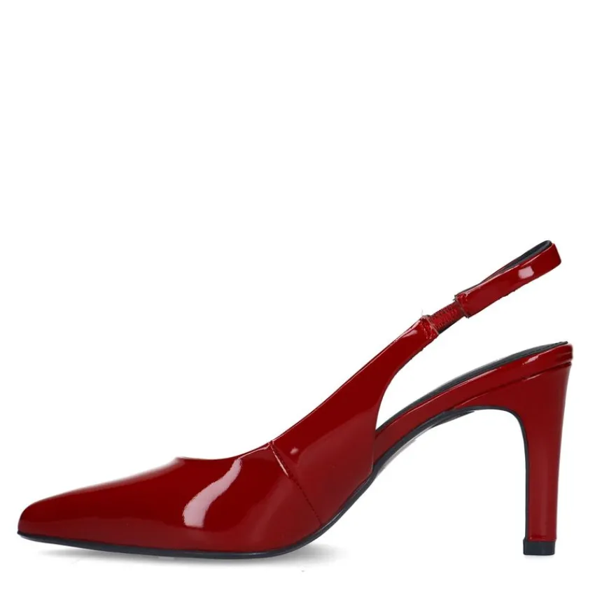 Manfield Rode lakleren slingbacks^DAMES Pumps|Slingbacks