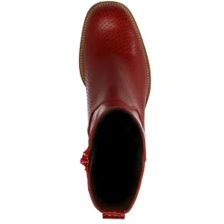 Manfield Rode leren enkellaarsjes met hak^DAMES Enkellaarsjes