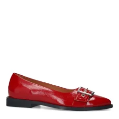 Manfield Rode leren loafers^DAMES Loafers