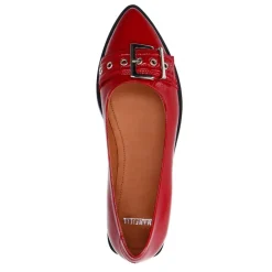 Manfield Rode leren loafers^DAMES Loafers
