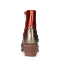 Manfield Rode metallic leren cowboy laarzen^DAMES Enkellaarsjes