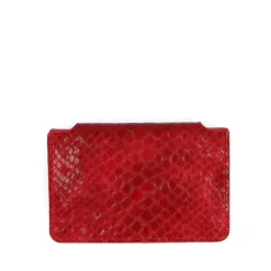 Manfield Rode slangenprint pasjeshouder^ Portemonnees