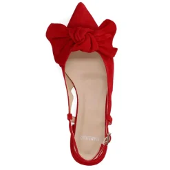 Manfield Rode suède slingbacks^DAMES Pumps|Slingbacks