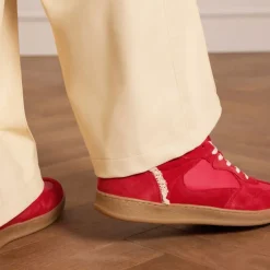 Manfield Rode suède sneakers^DAMES Sneakers