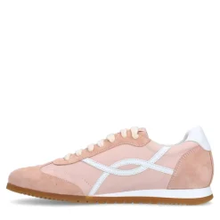 Manfield Roze leren sneakers^DAMES Sneakers