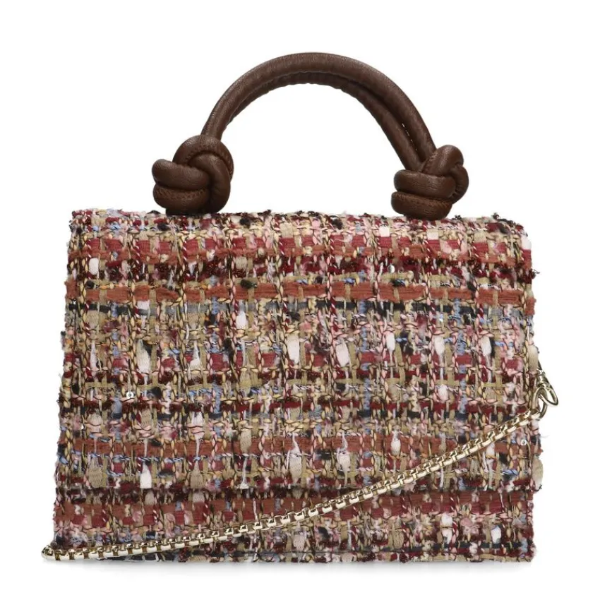 Manfield Roze stoffen handtas^ Schoudertassen