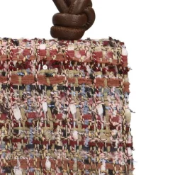 Manfield Roze stoffen handtas^ Schoudertassen