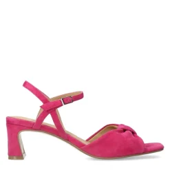 Manfield Roze suède sandalen met hak^DAMES Sandalen