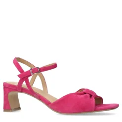Manfield Roze suède sandalen met hak^DAMES Sandalen