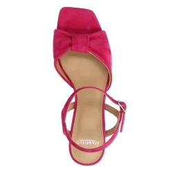 Manfield Roze suède sandalen met hak^DAMES Sandalen