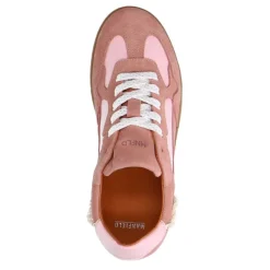 Manfield Roze suède sneakers sneakers met kant^DAMES Sneakers