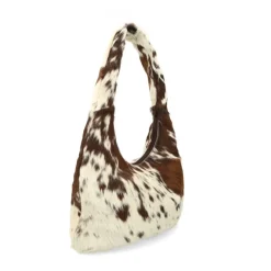 Manfield Schoudertas met cowprint^ Schoudertassen