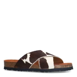 Manfield Slippers met cow print^DAMES Slippers