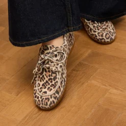 Manfield Suède leopard bootschoenen^DAMES Loafers