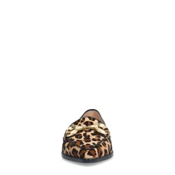Manfield Suède leopard loafers met chain^DAMES Loafers