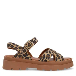 Manfield Suède leopard sandalen^DAMES Sandalen