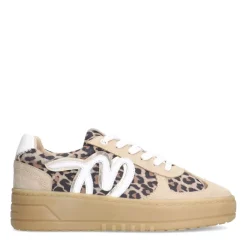 Manfield Suède leopard sneakers met details^DAMES Sneakers