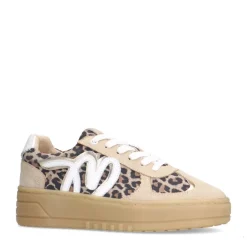 Manfield Suède leopard sneakers met details^DAMES Sneakers