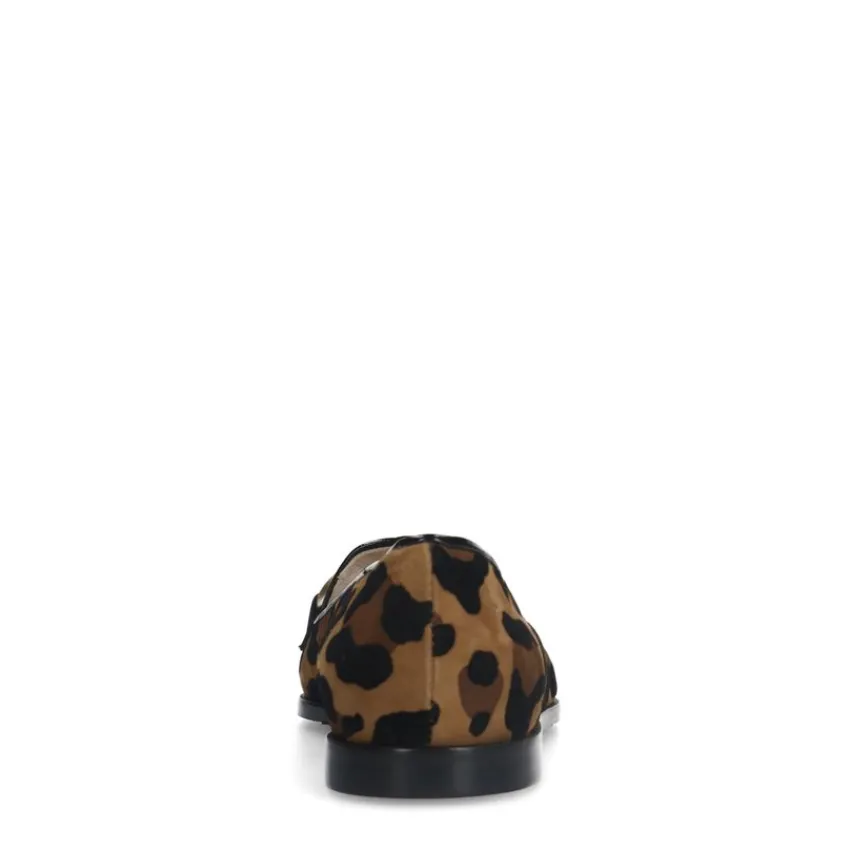 Manfield Suède panter loafers met gouden chain^DAMES Loafers