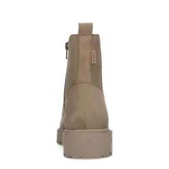 Manfield Taupe leren chelsea boots^DAMES Enkellaarsjes