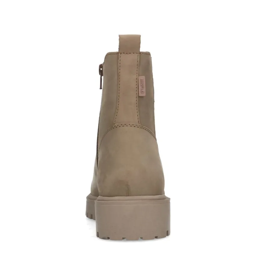 Manfield Taupe leren chelsea boots^DAMES Enkellaarsjes