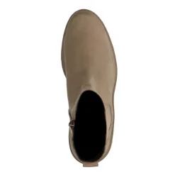 Manfield Taupe leren chelsea boots^DAMES Enkellaarsjes