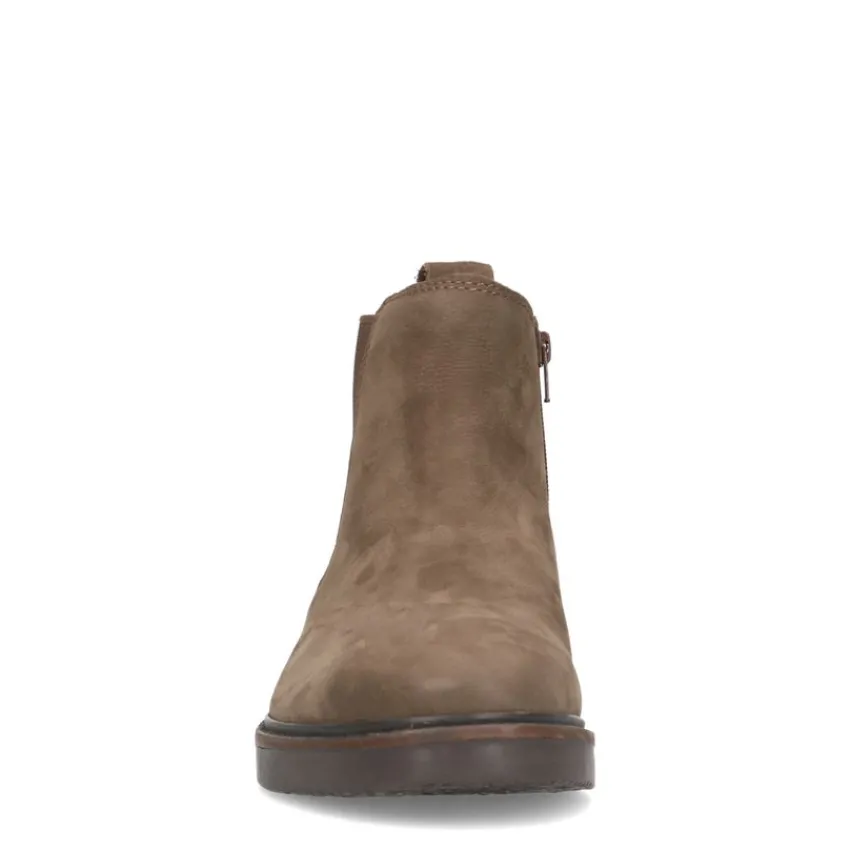 Manfield Taupe nubuck chelsea boots met rits^Heren Boots