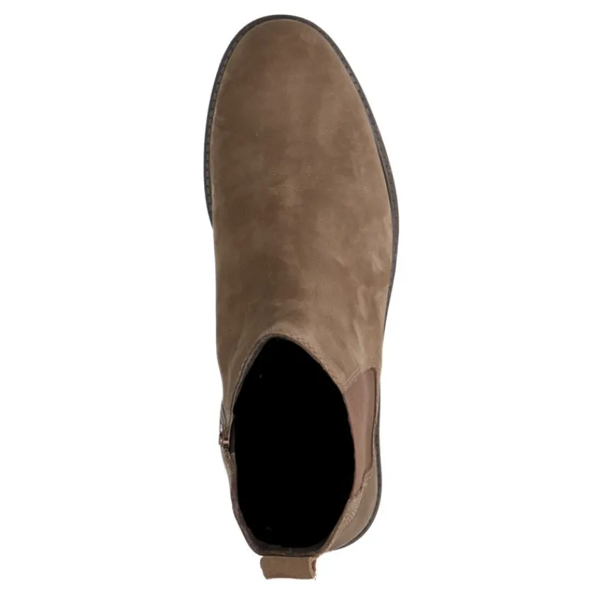 Manfield Taupe nubuck chelsea boots met rits^Heren Boots