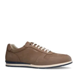 Van Lier Taupe Nubuck sneakers^Heren Sneakers