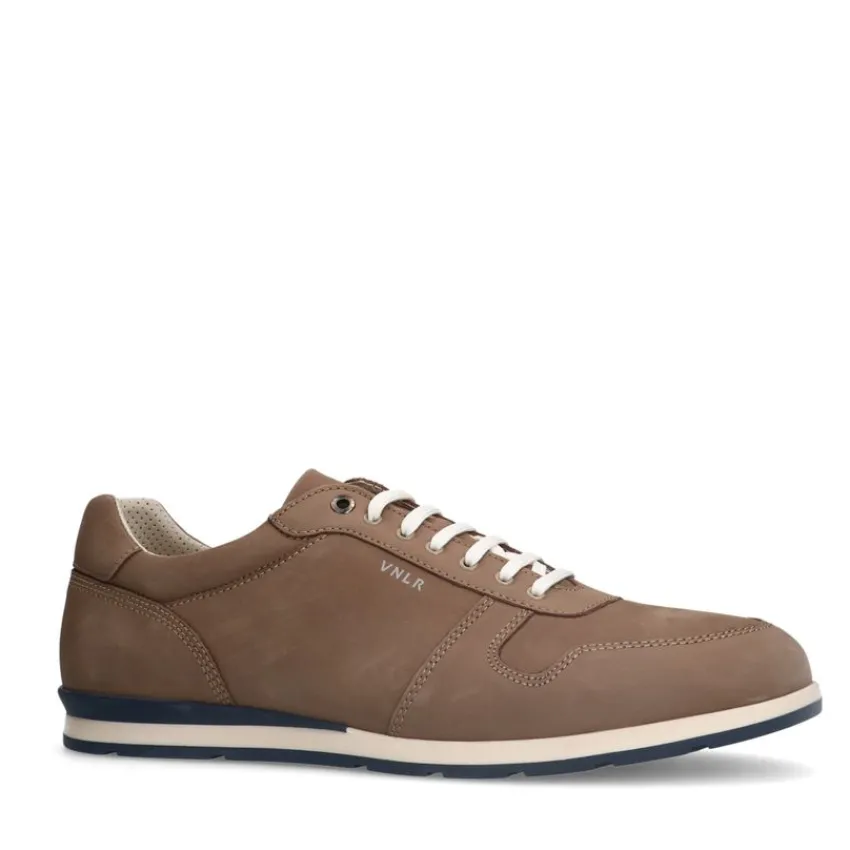Van Lier Taupe Nubuck sneakers^Heren Sneakers