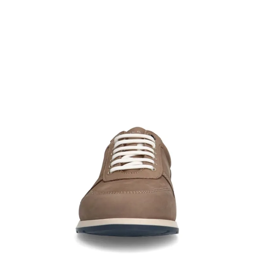 Van Lier Taupe Nubuck sneakers^Heren Sneakers