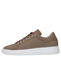 Manfield Taupe nubuck sneakers^Heren Sneakers