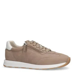 No Stress Taupe nubuck sneakers met rits^DAMES Sneakers