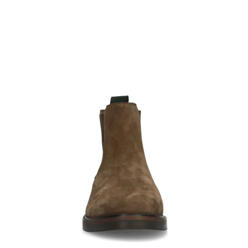 Manfield Taupe suède chelsea boots^Heren Boots