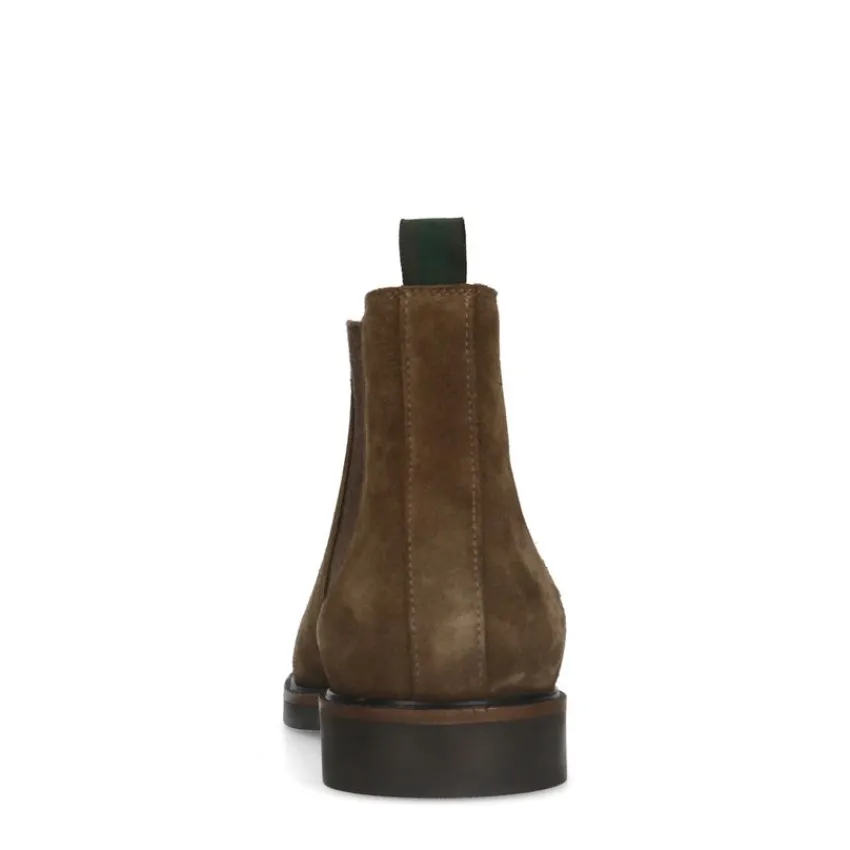 Manfield Taupe suède chelsea boots^Heren Boots