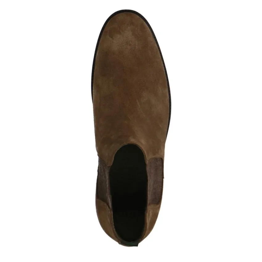 Manfield Taupe suède chelsea boots^Heren Boots