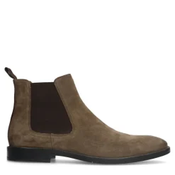 Manfield Taupe suède chelsea boots^Heren Boots