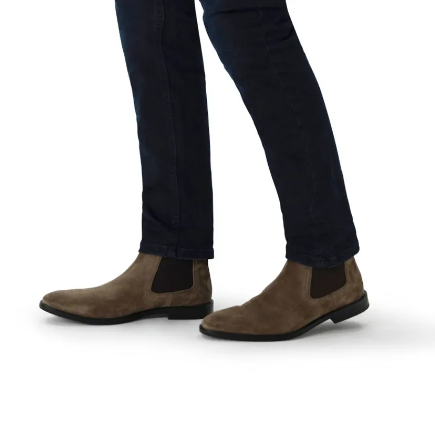 Manfield Taupe suède chelsea boots^Heren Boots