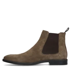 Manfield Taupe suède chelsea boots^Heren Boots