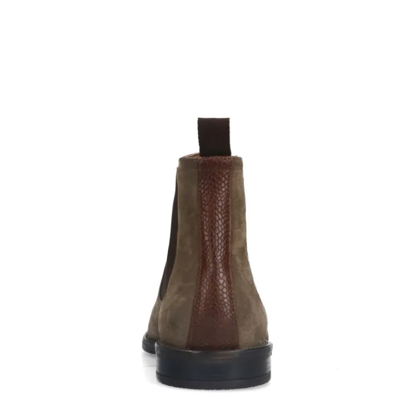 Manfield Taupe suède chelsea boots^Heren Boots