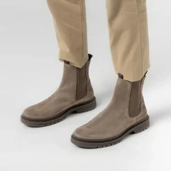 Manfield Taupe suède chelsea boots^Heren Boots