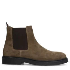 Manfield Taupe suède chelsea boots^Heren Boots