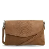 Manfield Taupe suède clutch^ Clutches