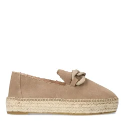 Manfield Taupe suède espadrilles met chain^DAMES Espadrilles