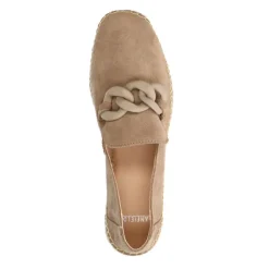 Manfield Taupe suède espadrilles met chain^DAMES Espadrilles
